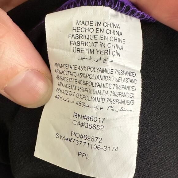 Bebe Dark Purple Satin Convertible Strapless Pencil Dress Womens Size Small - Picture 7 of 7